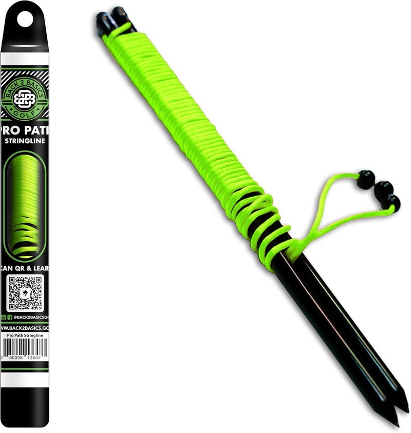 BACK 2 BASICS GOLF Putting String Line Triple Bead Alignment, Neon Green Visual Guide Putter Alignment Tool for Indoor & Outdoor Practice, Distance Control Golf Putting Aid for Precision Line Accuracy - Image 1